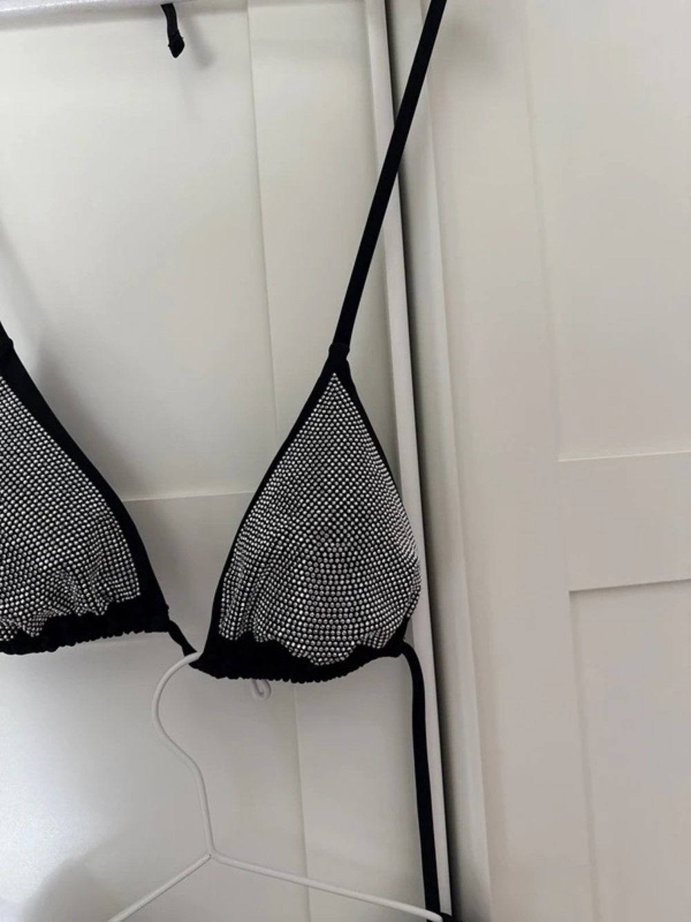 Black Rhinestone Triangle Bikini Set - Picture 3 of 7